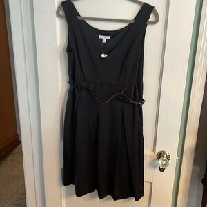 NWT women’s NY&Co Black pleated dress with belt, size L